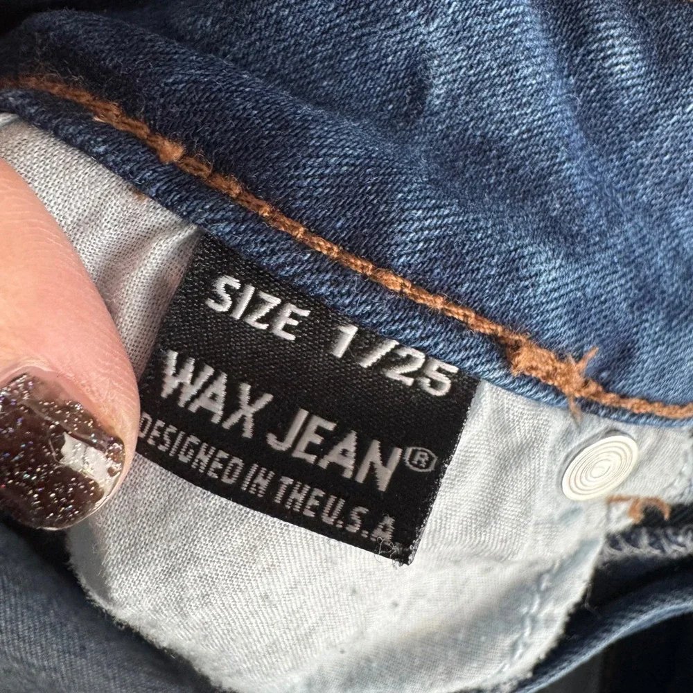 Wax Jean Womens Blue Distressed Skinny Ankle Jeans‎ Size 1  Raw Hem